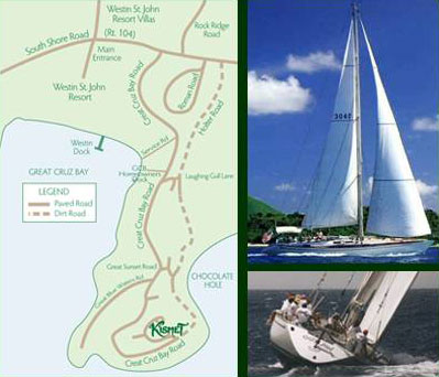 Map of St John Villa Kismet Location and St John Sailing Charters